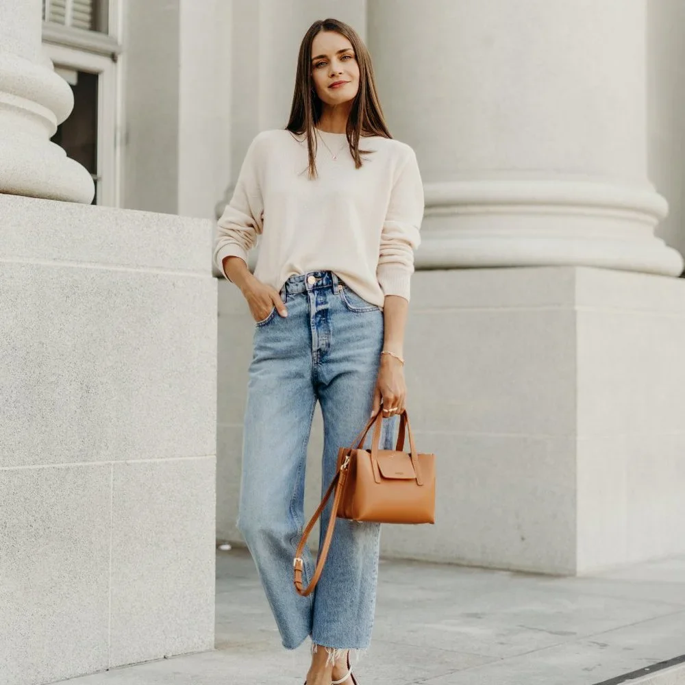 😍 NEW COLOR * Stella Mini Satchel Bag - Genuine Leather - Wood Berry - Picture 12 of 13